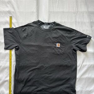 Carhartt Black Short Sleeve Pocket Tee with Tan Logo Patch